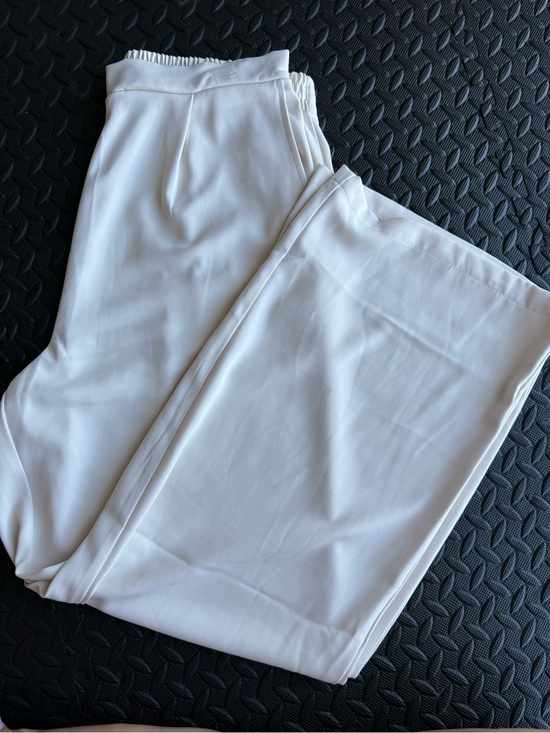 MELLODAY Pants - MELLODAY Women's Off-White Wide-Leg Trousers